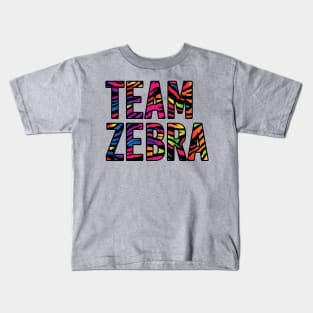 Team Zebra Rainbow Throwback Kids T-Shirt